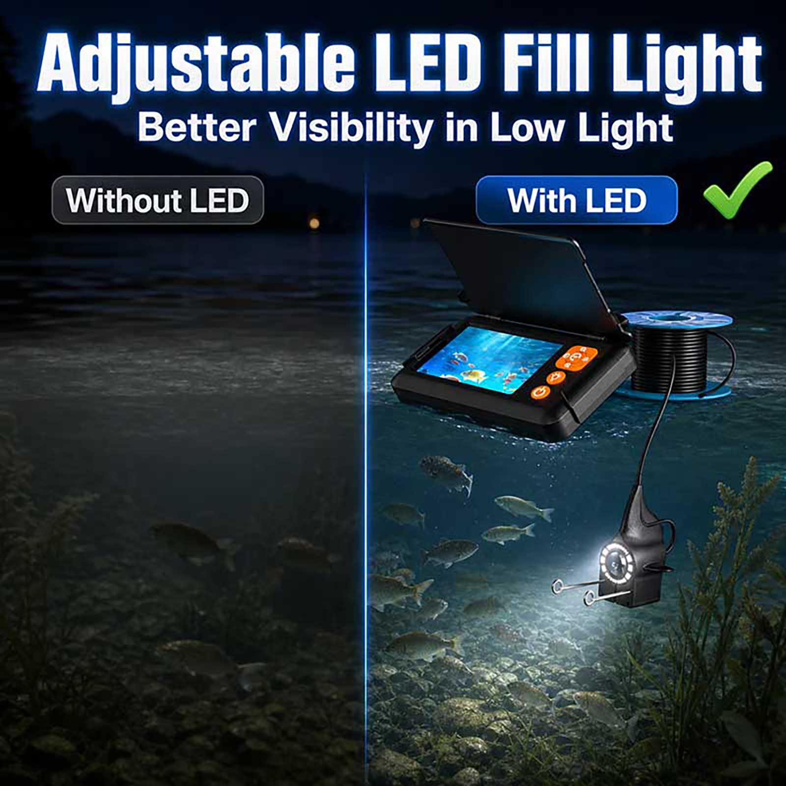 Подводная камера-эхолот 1080P  – обзор и цена Fishing Boat Depth Finder