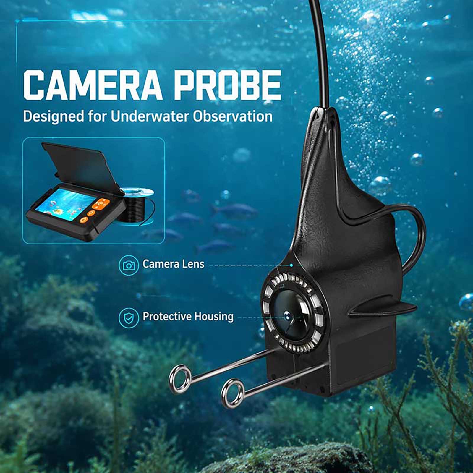 Подводная камера-эхолот 1080P  – обзор и цена Fishing Boat Depth Finder